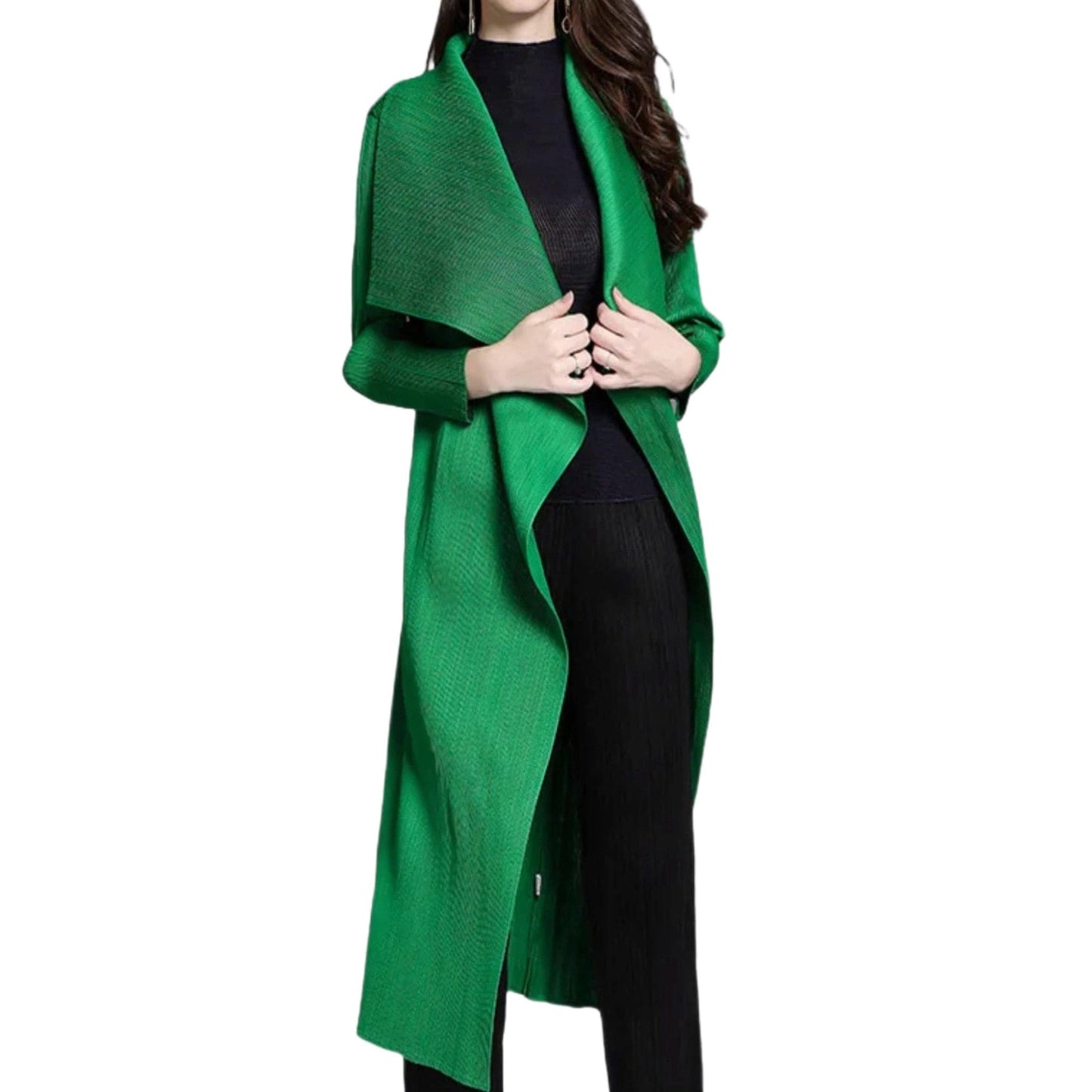 Long Pleated free size Green Summer jacket