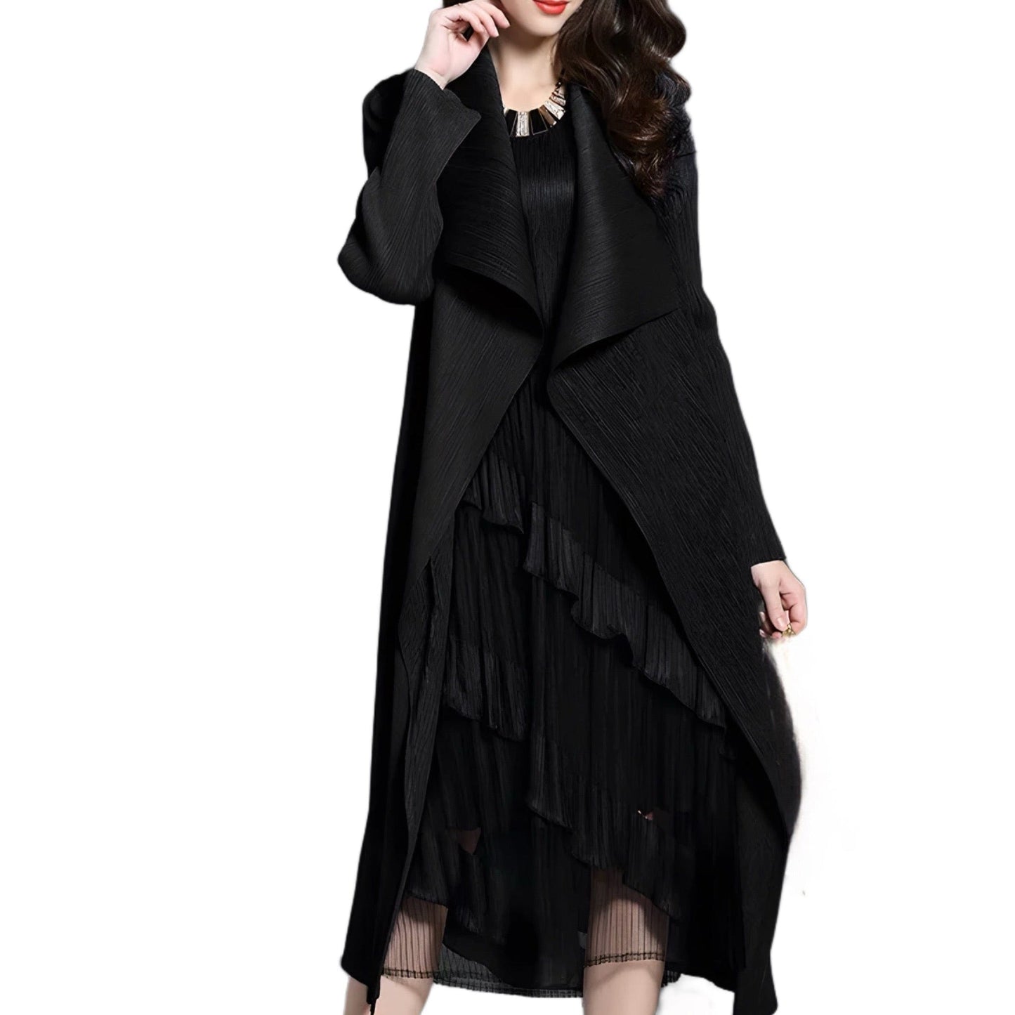 Pleated free size Black Summer jacket