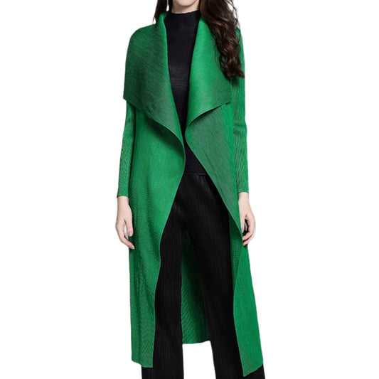 Pleated Long Cap Coat