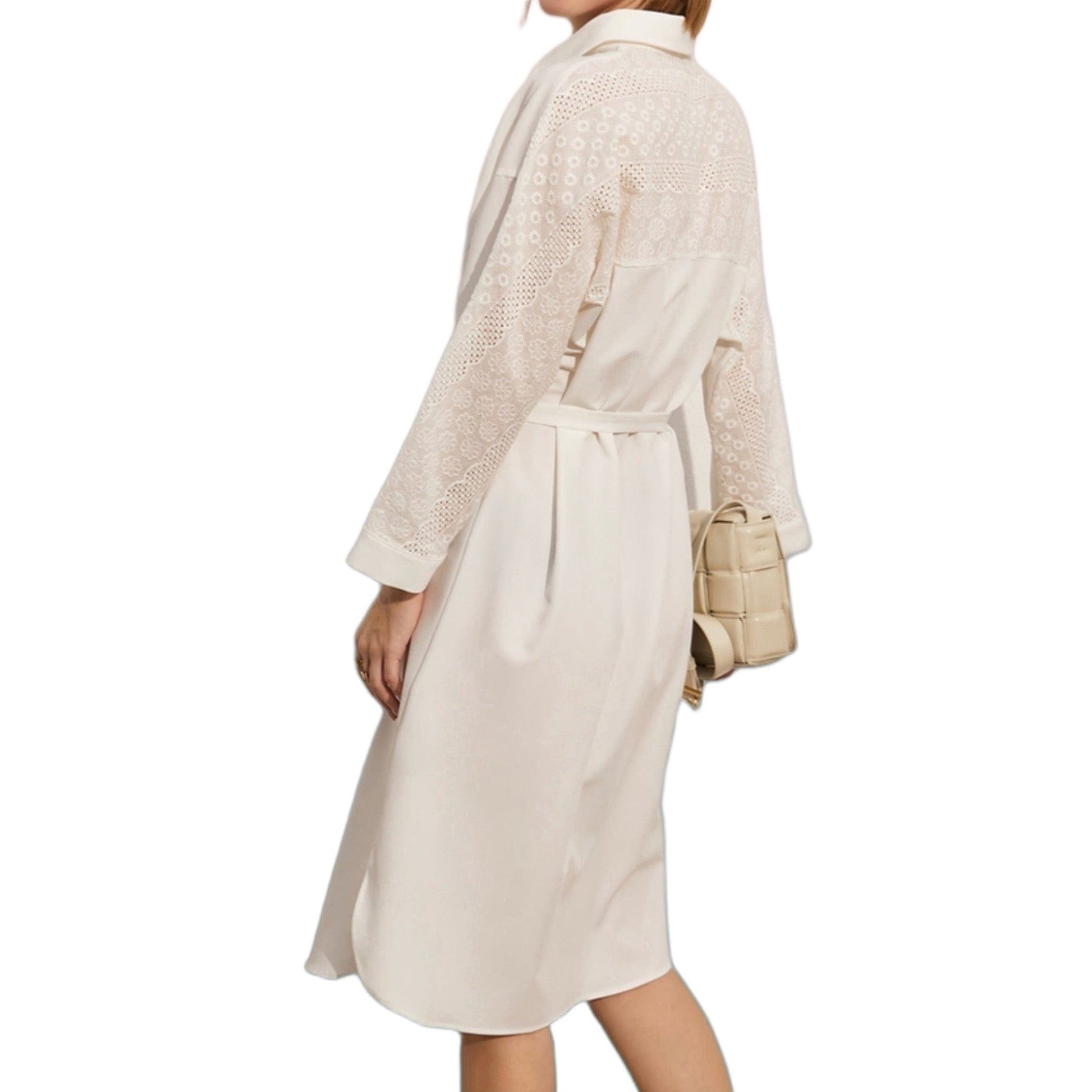 lace shirt dress Lace Patchwork Knee-length Shirt Dress – CEEN FASHION